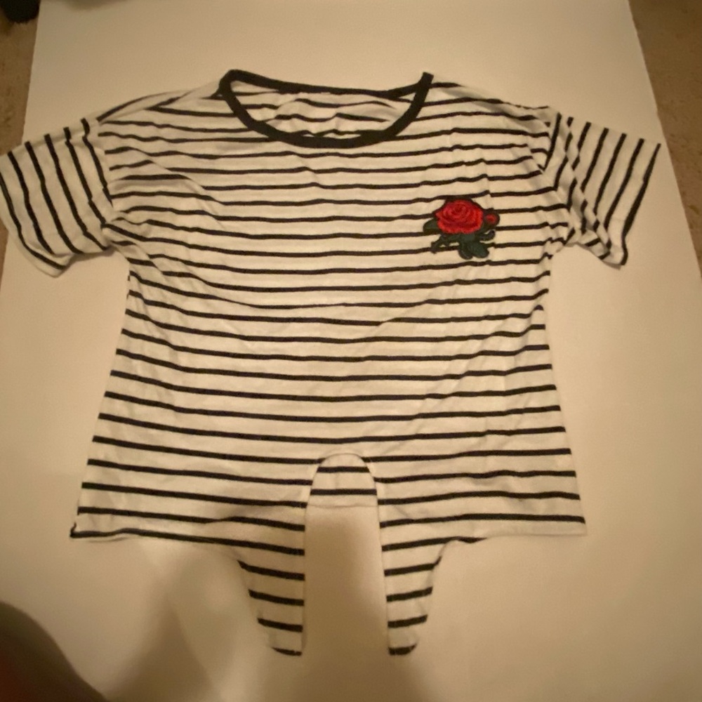 Romwe striped shirt with Rose